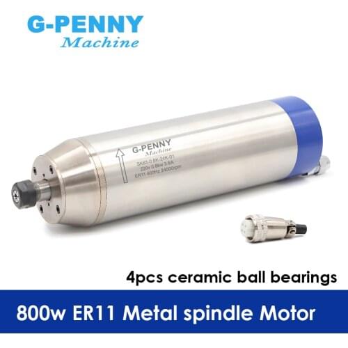 0.8kw ER11 Metal Working Spindle Motor Bullet Type Water Cooled Used for metal,iron,stainless steel Water Cooling