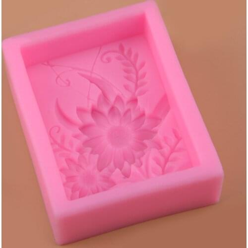 3D Pink Silicone Sunflower Fondant Mold Cake Decorating DIY Chocolate Sugar Soap Mould Tool