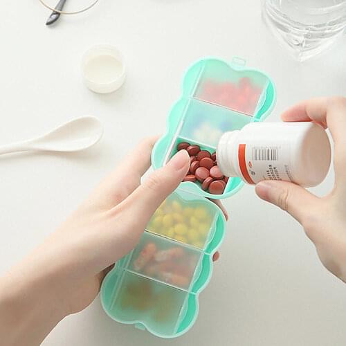 6 Grids Portable Pill Storage Box Pill Case Container Large Capacity Mini Portable Tablet Dispenser Splitters Sealed Box