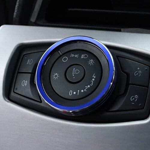 Automobile Central Control Panel Headlight Adjustment Knob Ring for 2015-2020 Ford Mustang Accessories Interior Modification