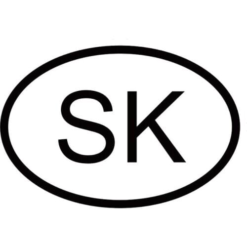 Personality Car Stickers SK SLOVAKIA COUNTRY CODE OVAL Accessories Motorcycle Cover Scratches Waterproof PVC 13cm *9cm