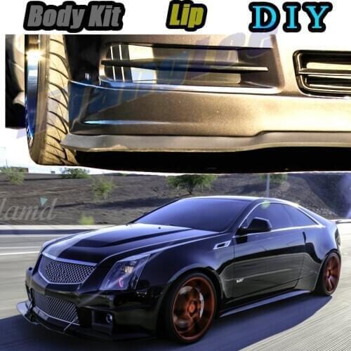 Car Bumper Lip Front Spoiler Skirt Deflector For Cadillac CTS CTS-V 2002~2019 Tune Car Modified Body Kit VIP Hella Flush Lips