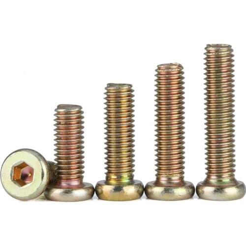 M6 M8 Furniture Barrel Screws Zinc Plated Metric Threaded Flat Hex Drive Socket Cap Bolt Nuts