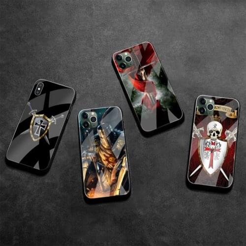 Templar Knight Phone Case Tempered Glass For iPhone 12 pro max mini 11 Pro XR XS MAX 8 X 7 6S 6 Plus SE 2020 case