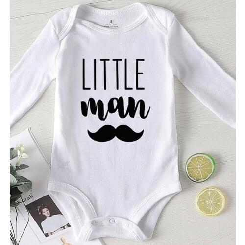 Cotton Jumpsuit Kids Autumn Bodysuit for Babies Infant Girl Clothes Beard Printing Little Man Newborn Boys Outfit Rompers