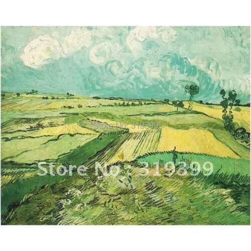 Vincent Van Gogh Oil Painting,Wheat Fields at Auvers Under Clouded Sky , oil reproduction,100%handmade,Free DHL Shipping