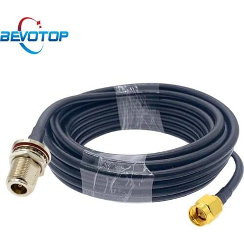 SMA to N Female Bulkhead Low Loss LMR195 Coaxial Cable RF Extension Jumper for 4G LTE Wireless Router Gateway Cellular