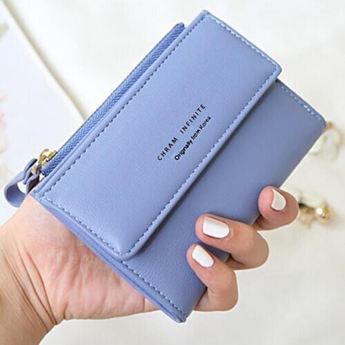 Letter Print Female Small Wallets Fashion New Ladies PU Leather Short Coin Purse Simple Clutch Card Holder Wallet