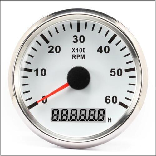 Tachometer boat 0-6000 RPM 85 mm Round Hour meter Engine Gauge Back light clock Meter With Truck Outboard car accessories