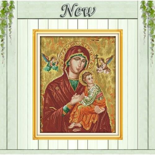 Madonna child 14 Jesus Christianity painting counted printed on canvas DMC 14CT 11CT Cross Stitch Needlework Set Embroidery kits