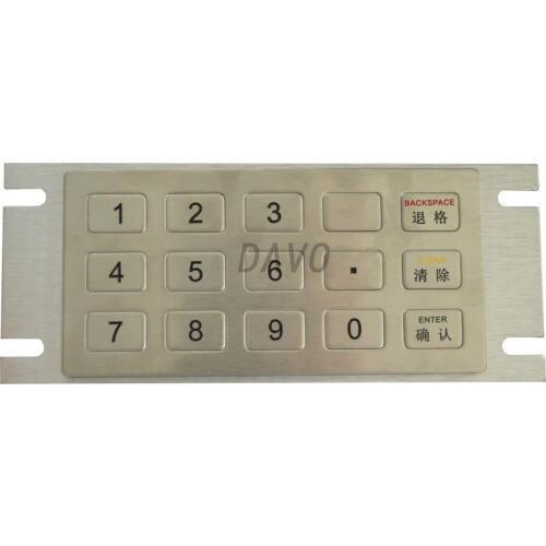 Kiosk metal keyboard with 15 keys custom keyboard Industrial keyboards matrix keypads terminal keyboards