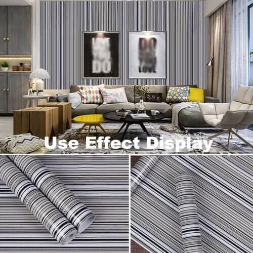 Fashion stripes self-adhesive wallpaper DIY Home Decoration Waterproof Wall Sticker Home Decor Removable Vinyl PVC Wallpaper