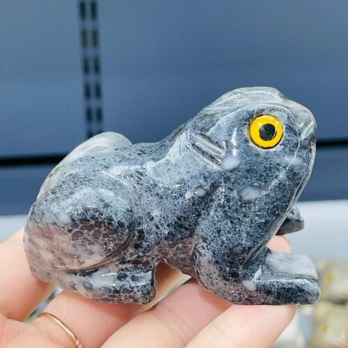 Marble Mineral Hand Carved Toad Rare Gemstone Home Decoration