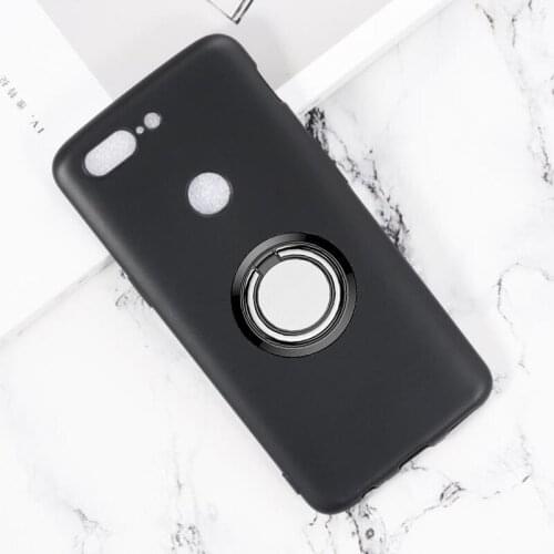 For OnePlus 5T Back Ring Holder Bracket Phone Case Cover Phone TPU Soft Silicone Cases for OnePlus 5T A5010 6.01"