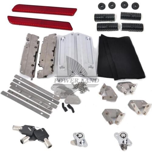 Saddlebag Hardware Locks Hinge Latch Cover Set + Side Box Rubber Grommet Cushion Hard For Harley Touring Road King Electra Glide