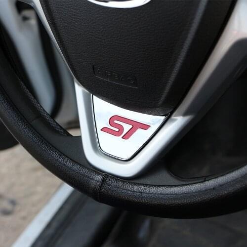 Carmilla St Logo Steering Wheel Sequins Sticker ABS Chrome Cover Stickers For Ford Fiesta Ecosport 2009 - 2016 Auto Accessories