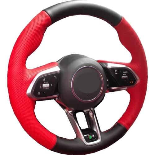 Hand Sewing Car Steering Wheel Cover Wrap Suede Cow Leather For Jaguar XE XEL 2020 Auto Accessories Braid on the Steering wheel