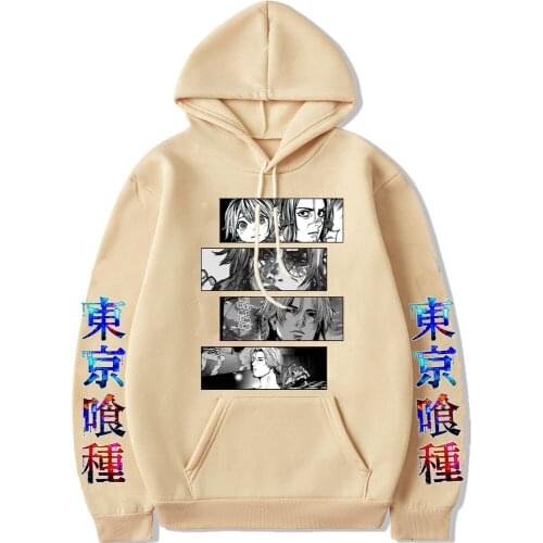 2021 Autumn Tokyo Ghoul Manga Pullover Korean Womens Sweatshirt Hooded Funny Tokyo Ghoul Anime Women Men Hoodies Streetwear