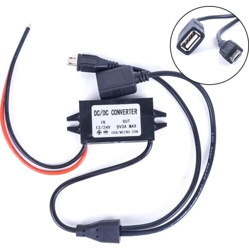 Converter DC 12V 24V 36V 48V (8V-50V) to 5V 3A USB Micro Mini USB Step Down Converters Voltage Regulator DC Power Converters