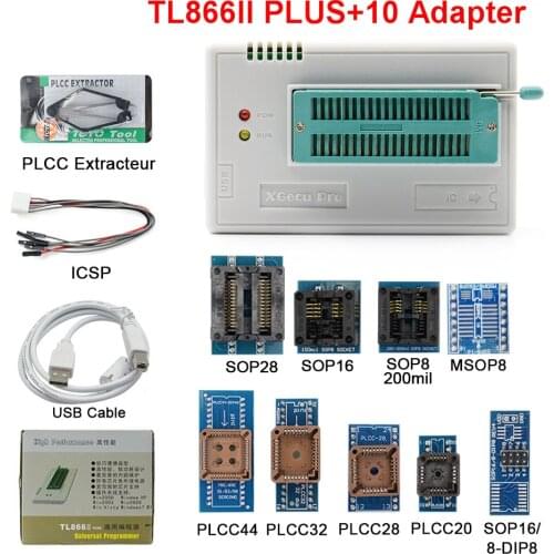 2021 Original Minipro TL866II Plus USB Universal Programmer+10 Items IC Adapters High Speed Smart Chips Engineering Calculator