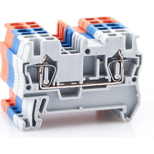 100pcs Spring Terminal Block ST-2.5 Connector Return Pull Type Spring Connection Screwless Copper Din Rail Wire Conductor ST2.5