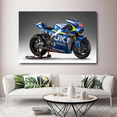 Superbike Suzuki GSX-RR Race Racing Motorbike Canvas Wall Art Posters and Prints DIY Framed Paintings for Living Room Decor