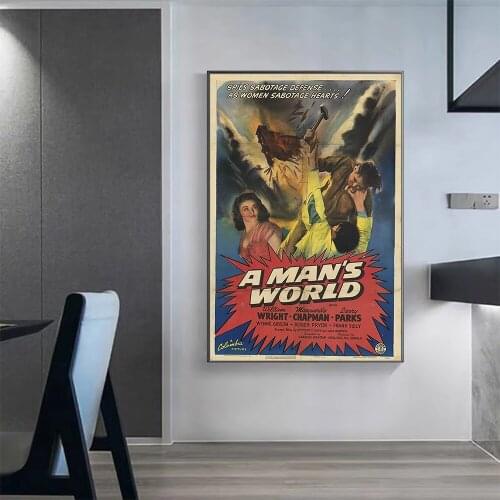 V0351 A Mans World Vintage Classic Movie Wall Silk Cloth HD Poster Art Home Decoration Gift