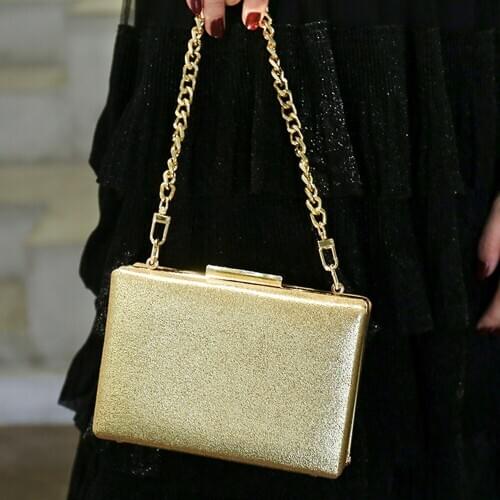 Herald Fashion Golden Womens Bags Handbags 2021 Famous Designer Luxury Brand Small Square PU Banquet Bag Versatile High Quality