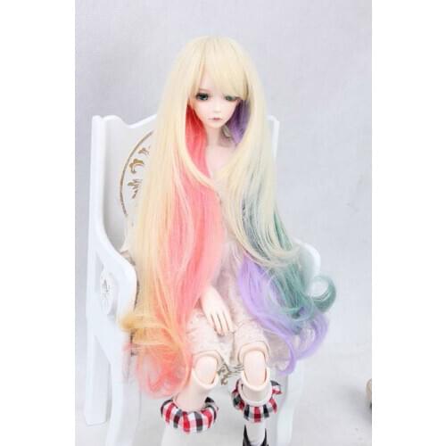 [wamami] 97# Multicolour Long Wig Fits On 1/3 MSD AOD DOD DZ BJD Dollfie 8-9"