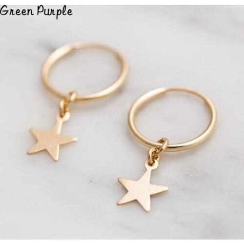Gold Star Earrings Jewelry Gold Circle Earrings Handmade Brincos Minimalism Pendientes Boho Oorbellen Earrings for Women