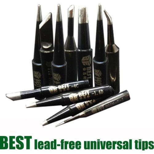 10PCS black steel lead-free universal solder iron tips welding tips 936 good brand worth reliance