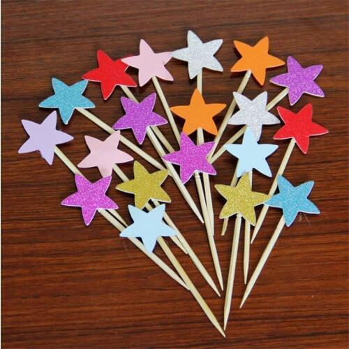 100pcs Mini Heart Cupcake Topper Birthday Cake Topper Decorating Picks Kids Birthday Wedding Party Decoration Baby Shower Favors