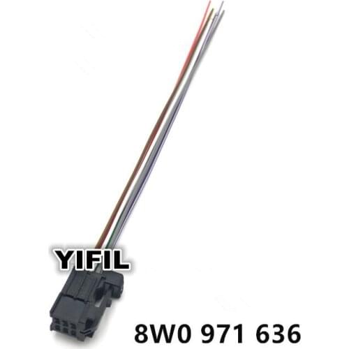 2pcs/lot 6 Pin/Way Center console switch seat adjustment flashing warning light switch Connector Wire Cable Pigtail For Audi VW