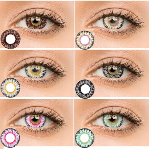 2pc Christmas Halloween Eye Beautiful Pupil Color Colorful Female Contacts Multicolor Party Gift Cartoon Girl Decoration Cosplay