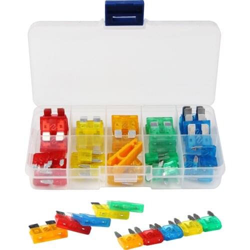 50Pcs Car Fuse Auto Standard Mini 5A 10A 15A 20A 30A Blade Fuse Kit Motorcycle Boat Truck Automotive Blade Fuse set