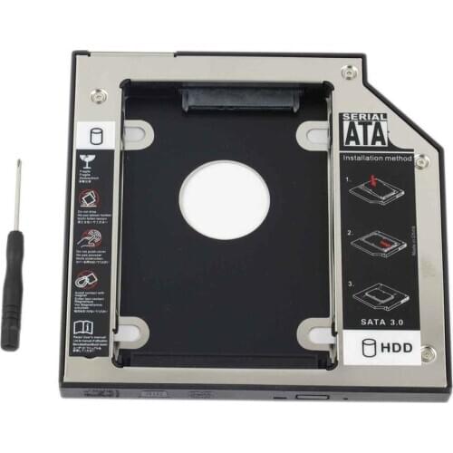 WZSM 12.7mm 2nd HDD SSD SATA hard drive Caddy for HP EliteBook 8560w 8570w 8760w 8770w