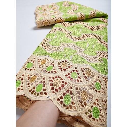 African Lace Fabric High Quality Lace Cotton Fabric Embroidery Mesh Swiss Voile Lace Fabric For Party Dresses 2.5 Yards/Pieces