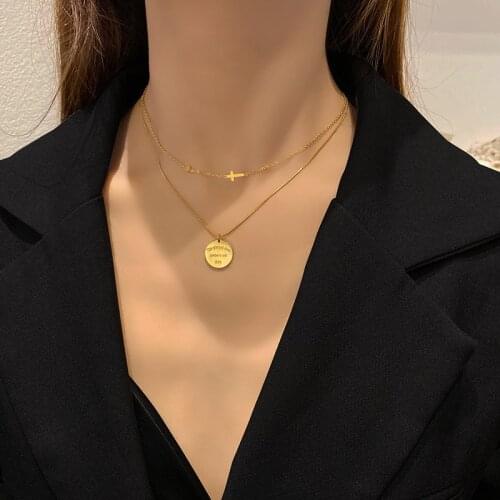 Berserk Jewellery Genuine Design Double Round Luxury Clavicle Chain Female torque Bridal necklace For Girls womens neck chain