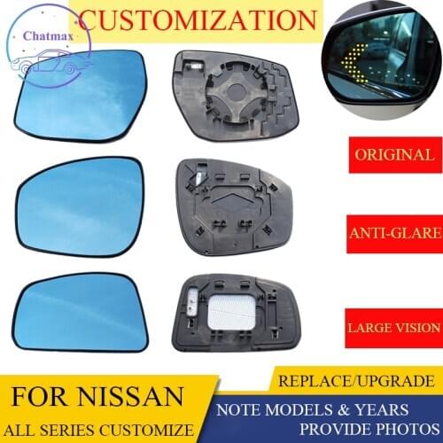 Sideview Rear Mirror Customize For Nissan All Series Teana X-Trail Tiida Blue Glass With Heating Turn Signal LED Large Vision