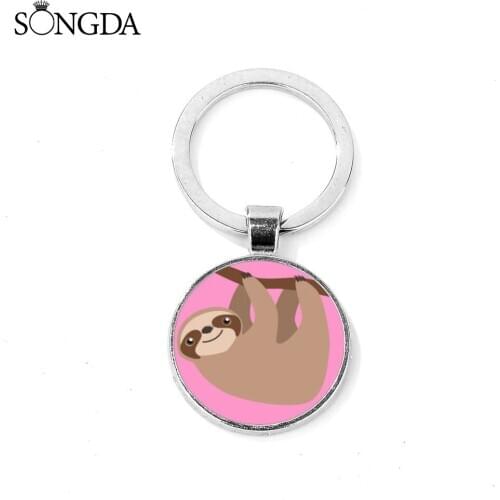 Cute Cartoon Animal Sloth Bradypod Keychain Kawaii Slow Motion Sloth Zoo Animal Fashion Key Chain Xmas Gift for Friends