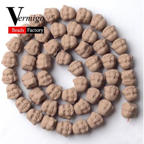 Natural Minerals Beads Brown Buddha Head Nanotech Rubber Hematite Beads For Jewelry Making 8mm Spacer Beads Diy Bracelets 15