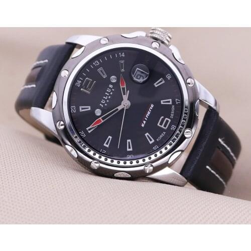 Julius Man Mens Homme Watch Quartz Hours Fine Fashion Dress Bracelet Leather Sport Clock Retro Boy Birthday Gift 007
