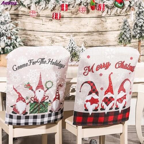 2021 Santa Hat Chair Covers Christmas Decor Dinner Chair Xmas Cap Sets Dinner Table Hat Chair Back Covers For Home Decorations