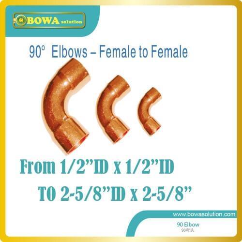 Refrigerant Female to female long copper radius from 1/2" to 2-5/8" is available, pls check with us if you want mixed buy