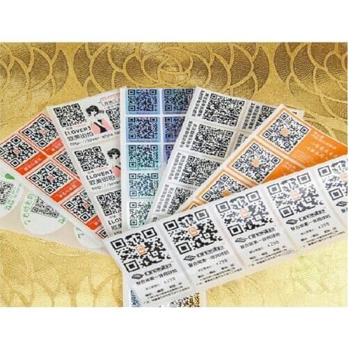 Customized high quality qr code label, fancy waterproof custom qr code sticker label, qr code label with best price