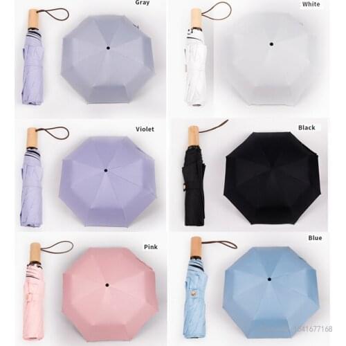 CHINA WANGYIRUOMens and womens vinyl folding solid color portable anti-ultraviolet sun umbrella windproof umbrella
