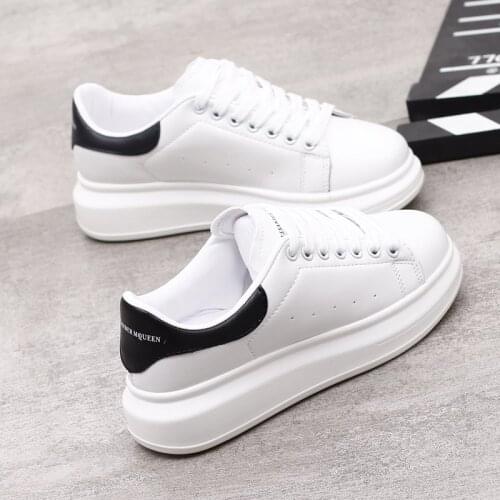Hot White Men Sneakers Women Fashion Vulcanize Shoes Size 36-44 High Quality Footwear HIP HOP Platform Lace-up Running Shoe