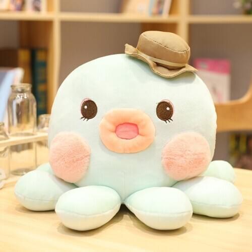 Octopus Marine Animal Dolls Childrens Toys Wearing Hats Octopus Dolls Toy Pillows Lovely Gifts for Family and Friends