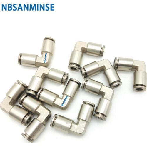 10Pcs/lot MPUL 04/06/08/10/12 Brass Fitting Pneumatic Air Union Elbow Metal Tube Fitting Air Compressor forWater OIL NBSANMINSE