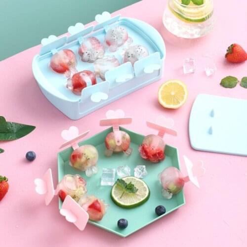 Cartoon Popsicle Box with Handle Dust Cover Reusable Ice Cream Mold DIY Homemade Tool Reusable Ice Pop Mold With Lids